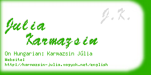 julia karmazsin business card